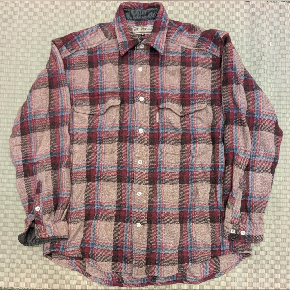 Vintage Mizuno Interissmo Wool Blend Flannel Size Large Made in Japan